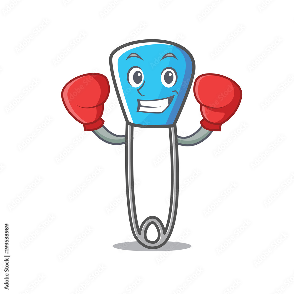 Boxing safety pin character cartoon Stock Vector | Adobe Stock