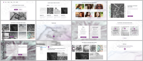 Set of vector templates for website design, minimal presentations, portfolio. Simple elements on white background. Templates for presentation slides, flyer, leaflet, brochure cover, annual report.