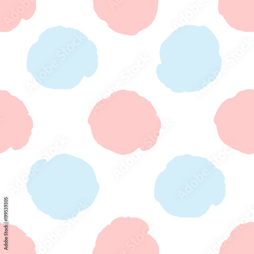 Soft colored seamless pattern with abstract dot on the white background.