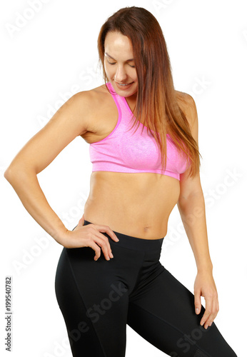 fitness woman on white background