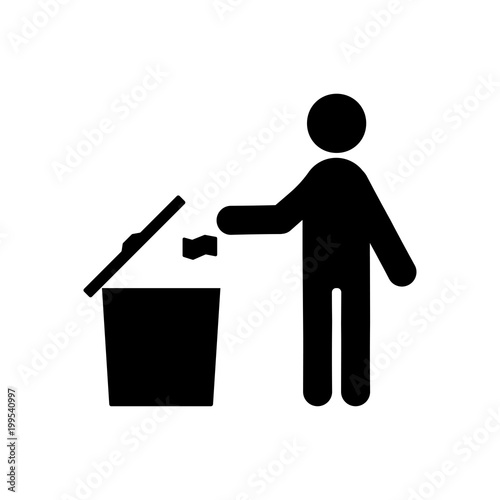 Man throws garbage in a ballot box vector icon