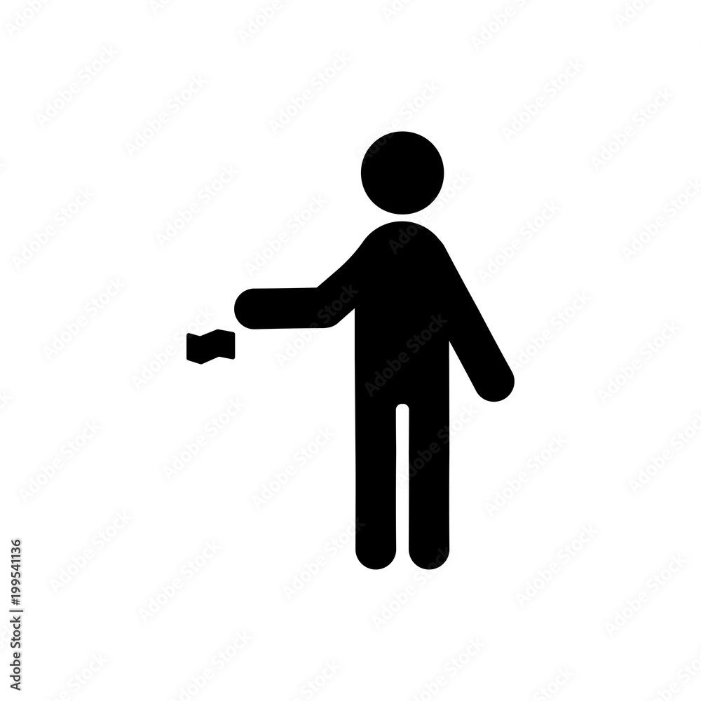 Littering flat icon Littering flat icon