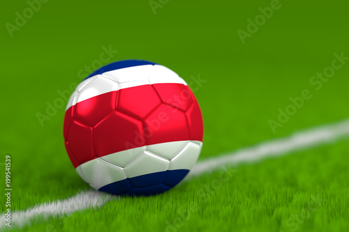 Soccer Ball With Costa Rican Flag 3D Render