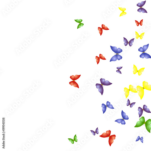 Background with Colorful Butterflies. Simple Feminine Pattern for Card  Invitation  Print. Trendy Decoration with Beautiful Butterfly Silhouettes. Vector Background with Moth