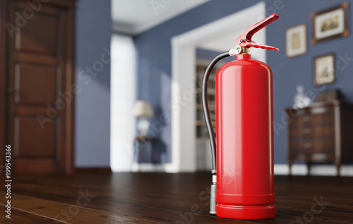 Wallpaper Mural Fire extinguisher in luxury room or apartment. 3D illustration Torontodigital.ca