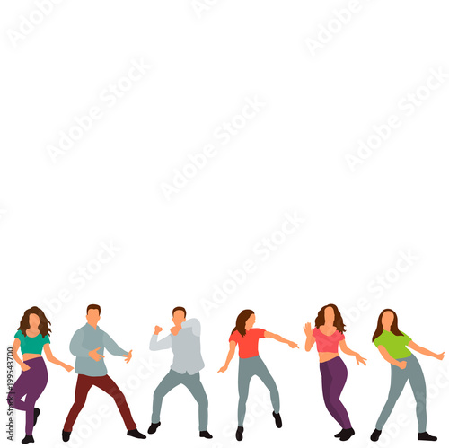  flat style people dancing