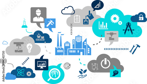 Engineering vector: digitalisation, technology, innovation - abstract concept