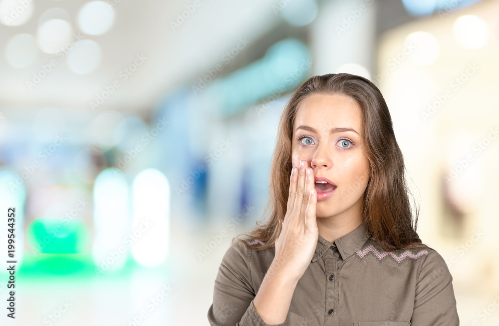 Surprised young woman