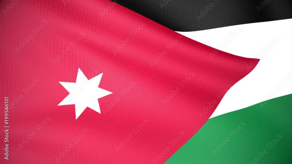Videoanimation einer wehenden Flagge von Jordanien. Videoanimation einer wehenden Flagge von Jordanien.
