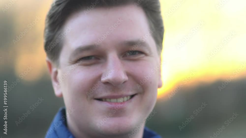 Portrait of a man at sunset in the city. Portrait of a man at sunset in the city.