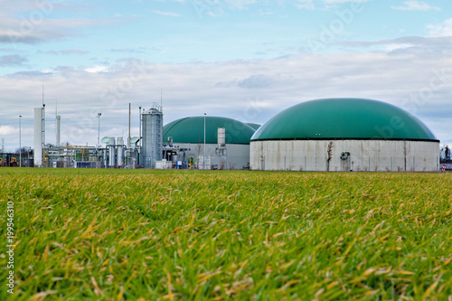 Bio gas plant in a field photo