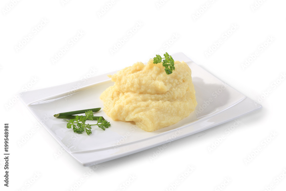 purée de pommes de terre sur fond blanc purée de pommes de terre sur fond blanc