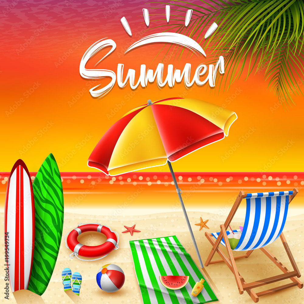 Fototapeta premium Summer holidays background