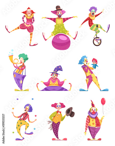 Clowns Icons Set