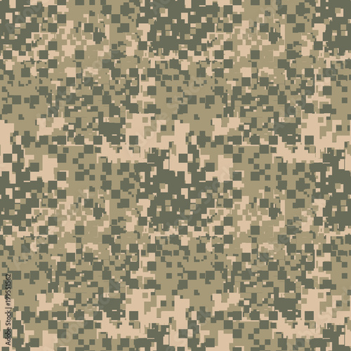 Green  beige and khaki digital camouflage is colorful seamless pixel pattern that can be used as a camo print for clothing and background and backdrop or computer wallpaper