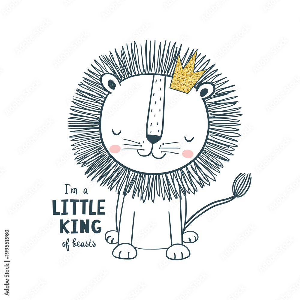 Naklejka premium Mały Król. Ilustracja wektorowa dla dzieci