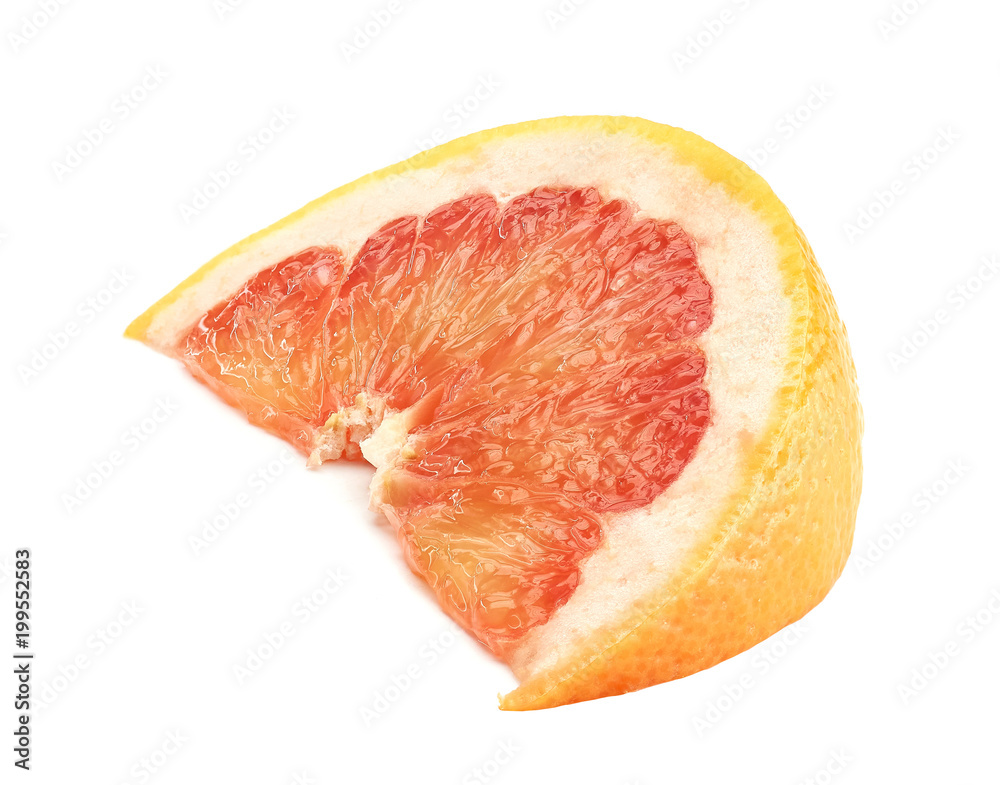 group of grapefruits, slice and whole juicy fruit