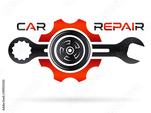 Autowerkstatt - Maul-Gabel-Schlüssel, Autorad und Zahnrad