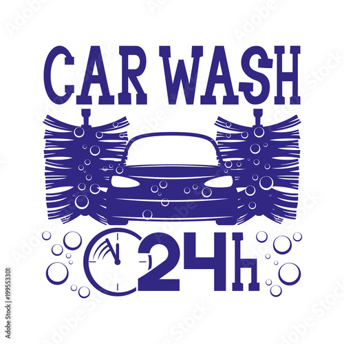 Car wash sign on a white background.
