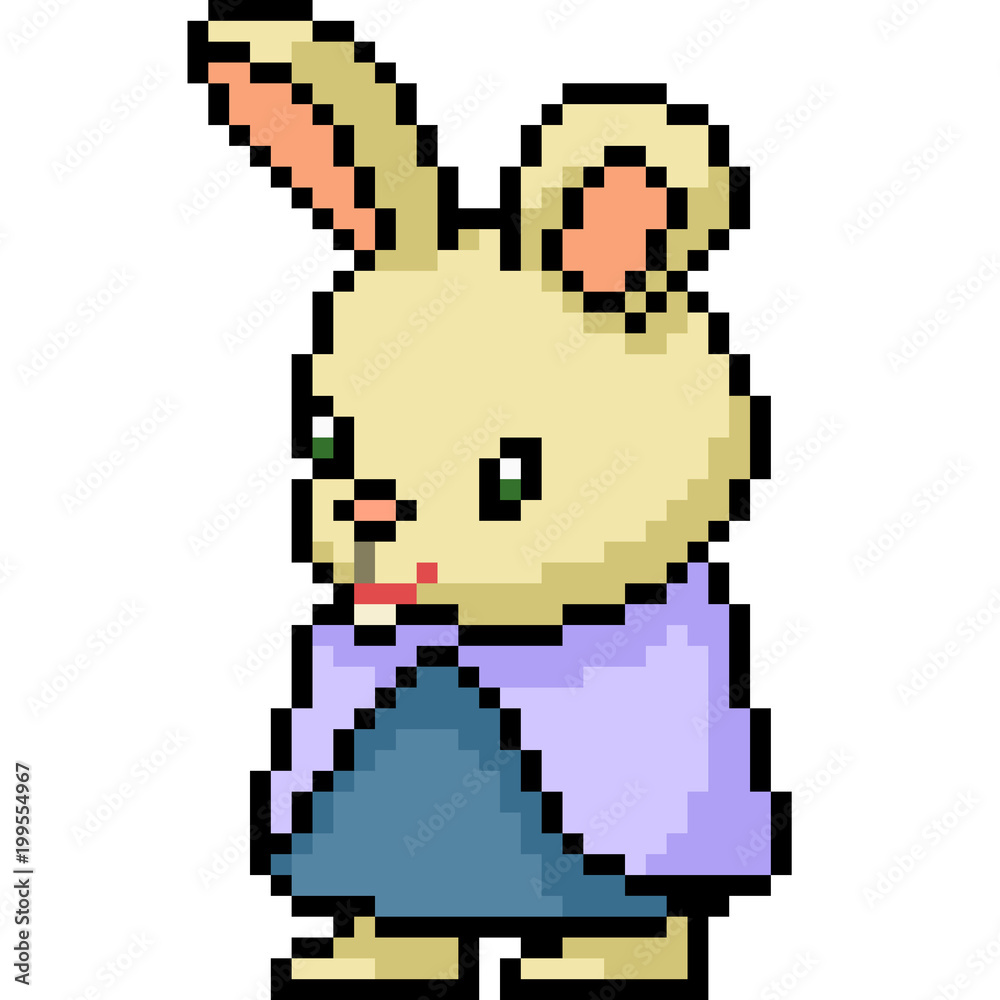 vector pixel art bunny