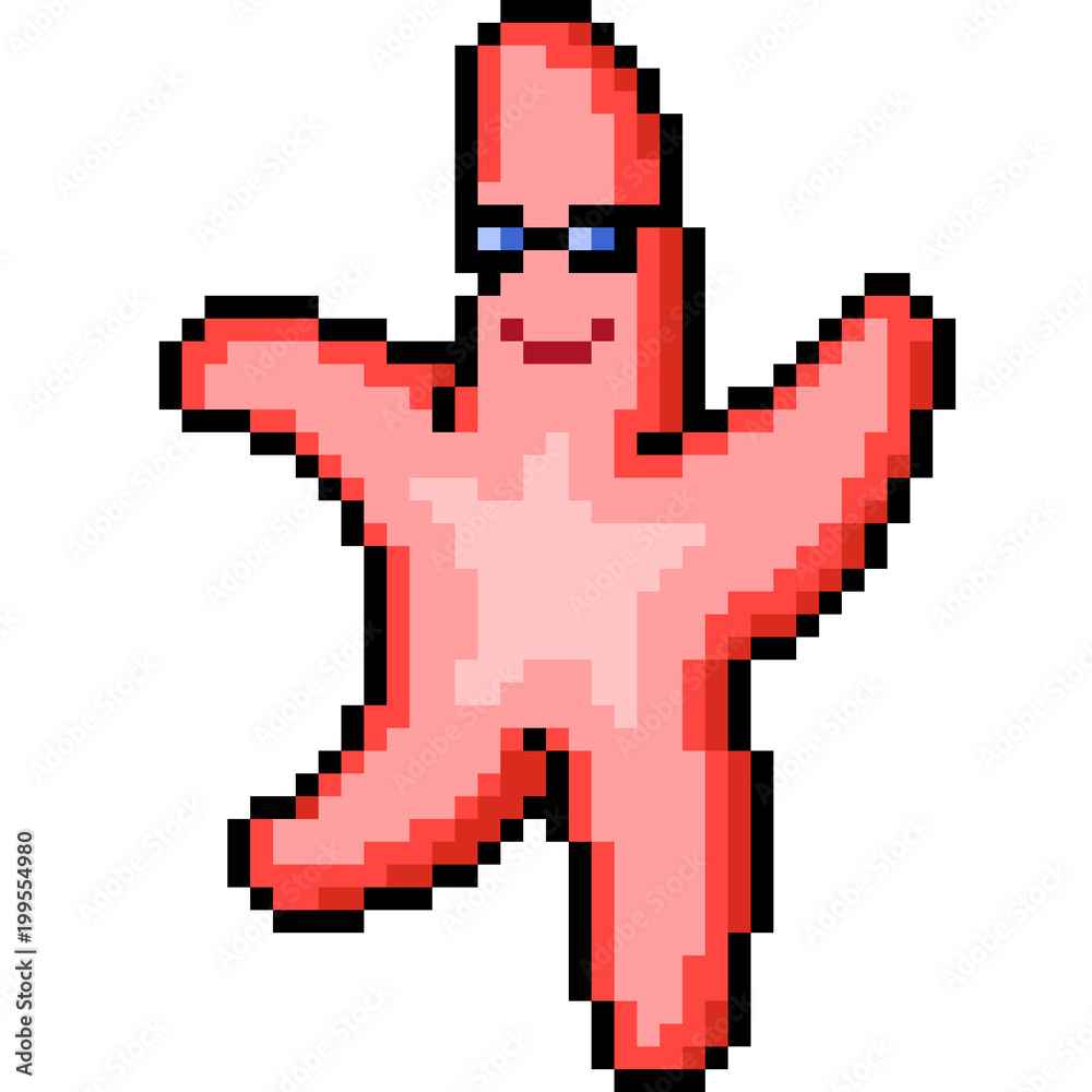Obraz premium vector pixel art starfish dance