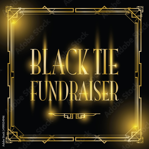 black tie fundraiser Art Deco background