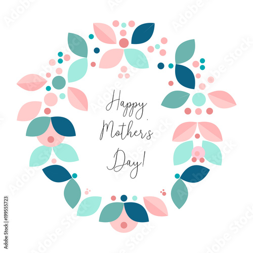 Beautiful Floral Frame or Floral Wreath Border. Cute decorative background for wedding invitations, greeting cards, birthday, etc. Vector illustration.