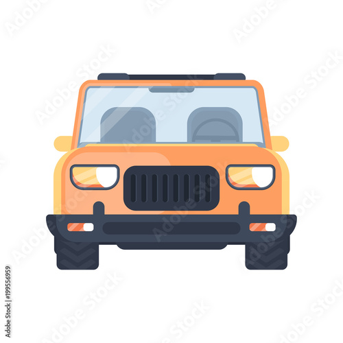 Sport utility vehicle. SUV. Pick up truck. Crossover SUV. Urban car. Front view vector illustration.