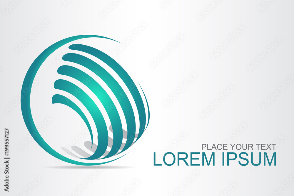 Abstract technology logo stylized spherical surface with abstract shapes. Abstract technology logo stylized spherical surface with abstract shapes.