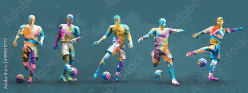 abstrct soccer players photo