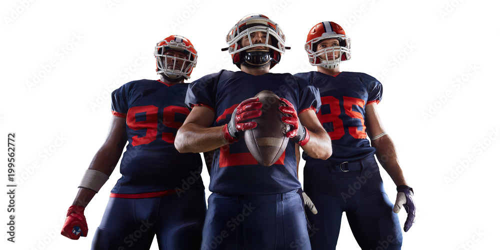 Isolated American football players in white background Isolated American football players in white background