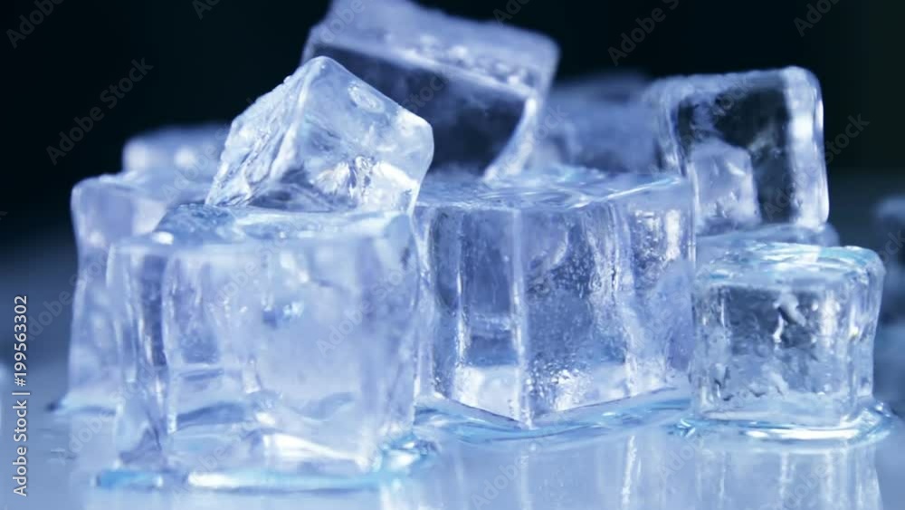 Ice cubes for drinks. Simulate cold ice cubes. The dolly video. Toned Ice cubes for drinks. Simulate cold ice cubes. The dolly video. Toned