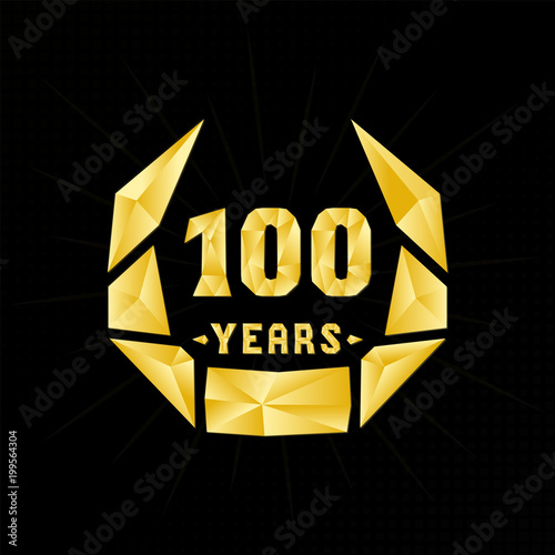100 years anniversary design template. Low poly design. 