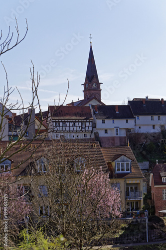 spring in a village, historic center, Germany, Europe 