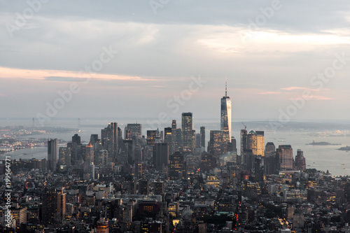 New York cityscape at dusk