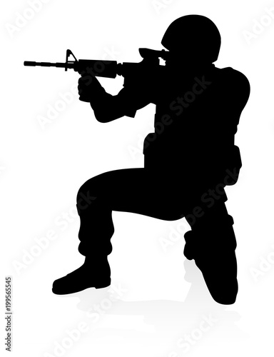 Soldier Detailed High Quality Silhouette