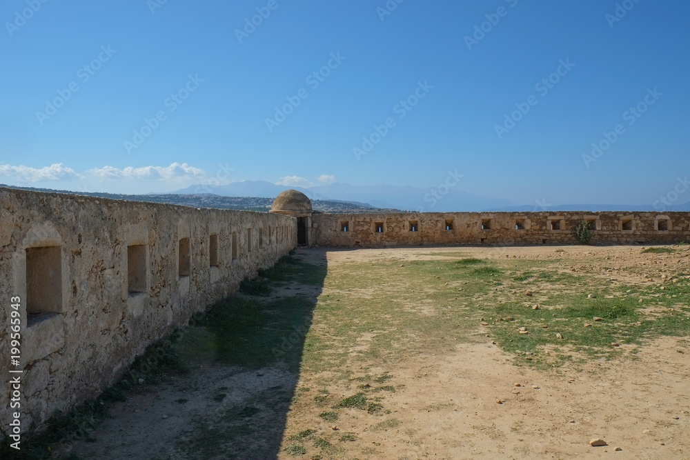 Medieval fortifications in Rethymno fortress, Crete, Greece