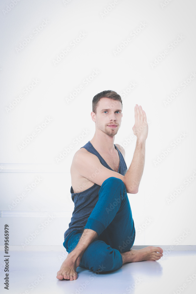 Young man practicing yoga. Yoga. Yoga Instructor Young man practicing yoga. Yoga. Yoga Instructor