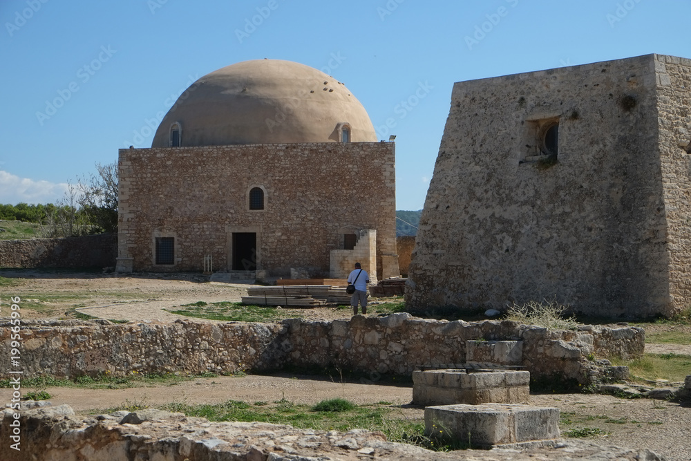 Medieval fortifications in Rethymno fortress, Crete, Greece