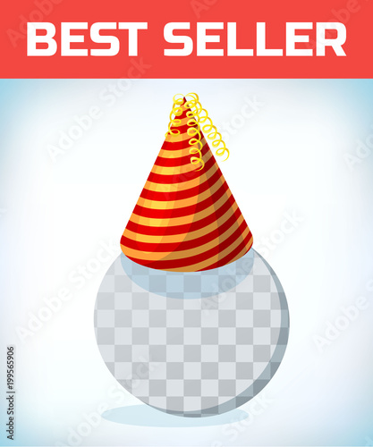 birthday hat. Masquerade costume headdress. Carnival or Halloween Cartoon Vector illustration