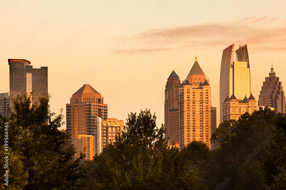 Midtown skyline from Piedmont Park, Atlanta, Georgia, USA