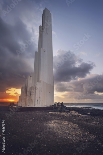 Spain, Canary Islands, Tenerife, Sunset at Faro de Punta del Hidalgo photo