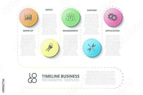 Vector business template with 5 steps, options or processes. Can be used for timeline, workflow, research, strategy.
