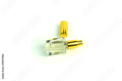 A vial of perfume. Photo on white background.