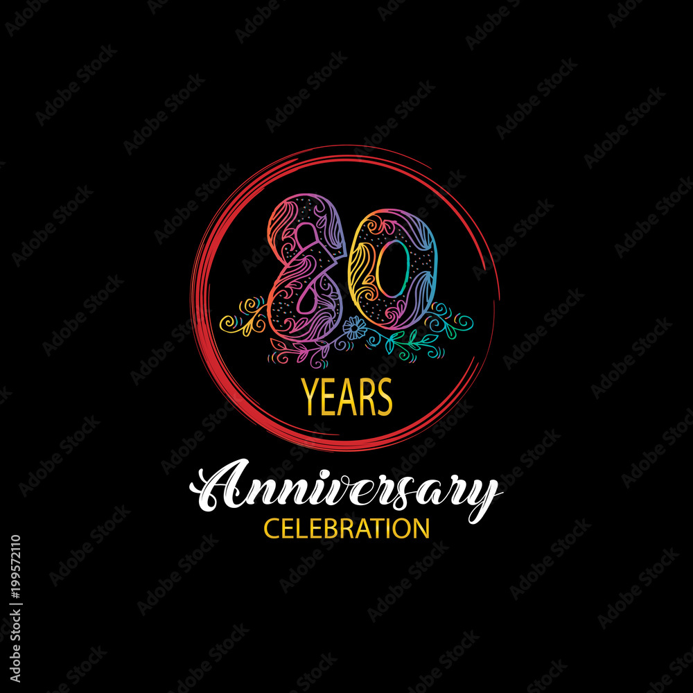 Fototapeta premium 80th anniversary celebration logo