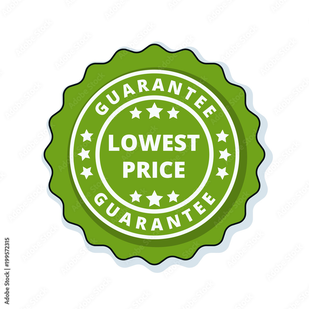 Lower Price Guarantee label illustration Lower Price Guarantee label illustration