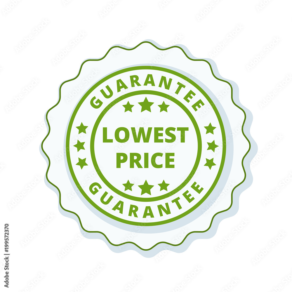 Lower Price Guarantee label illustration Lower Price Guarantee label illustration