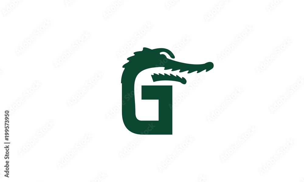 crocodile logo design, letter G, Letter G Crocodile Design Template