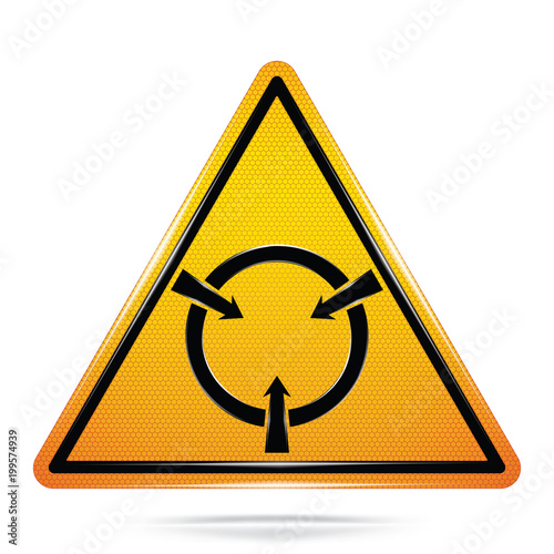 Vector and illustration of graphic style,Electrostatic sensitive device symbols,Yellow triangle Warning Dangerous icon on white background,Attracting attention Security First sign,presentation,EPS10