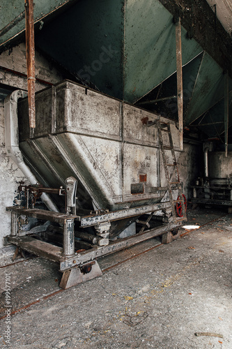 Silver Steel Bin - Abandoned Old Crow Bourbon Distillery - Frankfort, Kentucky